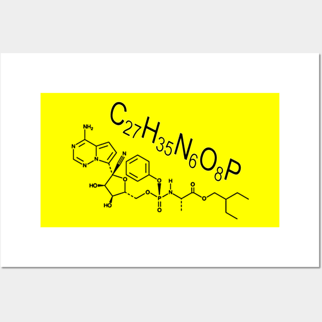 Remdesivir Chemical Formula and Structure Wall Art by radiogalaxy